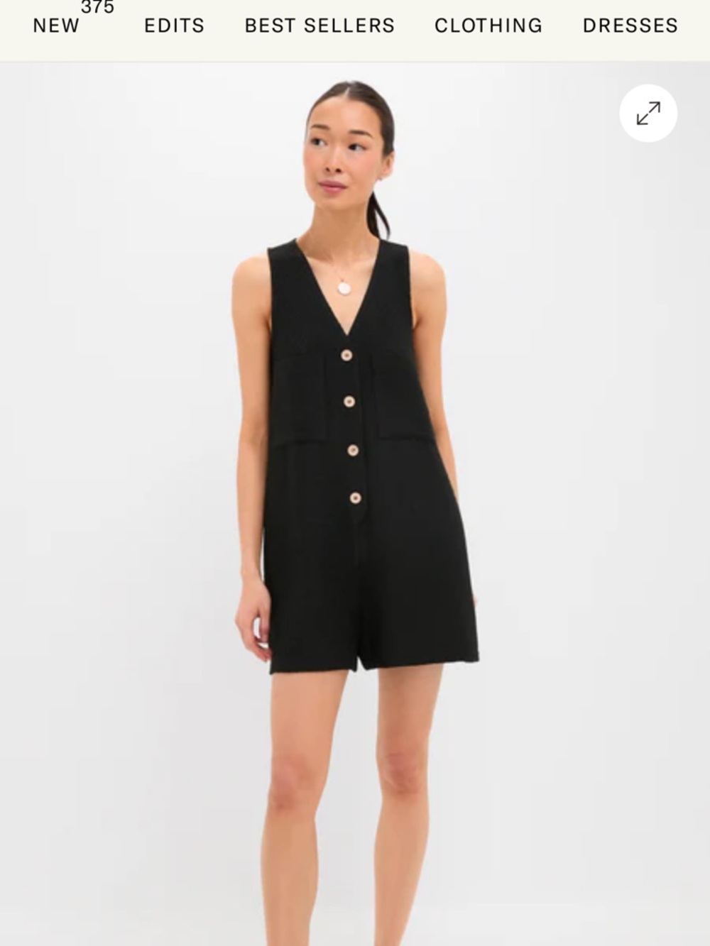 NWT Tuckernuck Black Textured Myla Romper